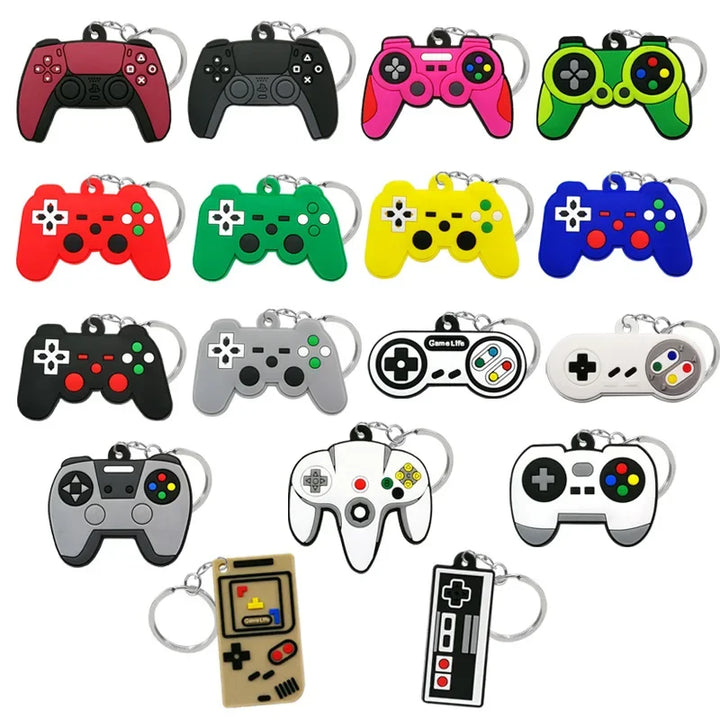 1PCS PVC new keychains Individual game machine key ring mini cartoon Gamepad Joystick fit boy schoolbag trinket birthday gifts