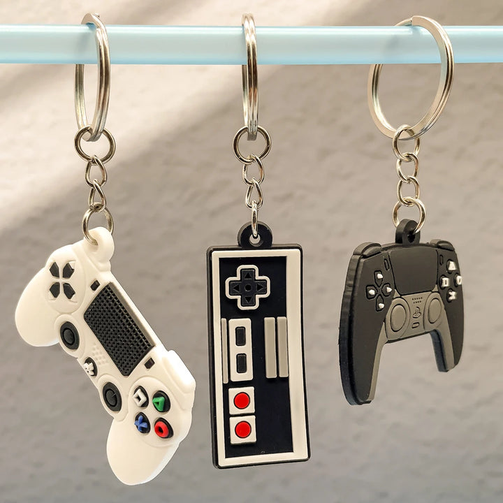 1PCS PVC new keychains Individual game machine key ring mini cartoon Gamepad Joystick fit boy schoolbag trinket birthday gifts